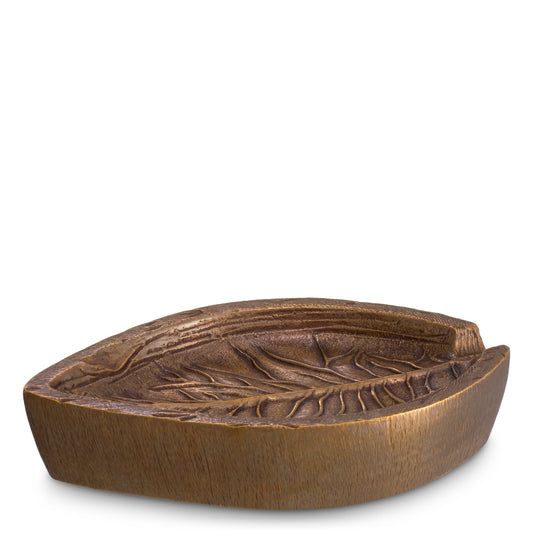Leaf-Patterned Metal Bowl Rosselli | Cabothousefurniture.com