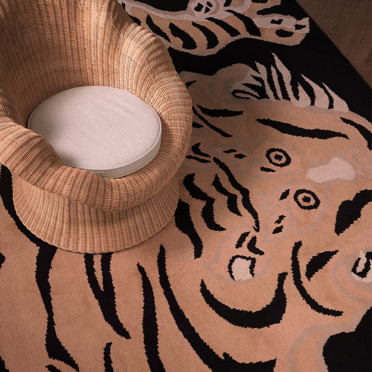 Orange Wool Rug 10' x 13' Zandria | Cabothousefurniture.com