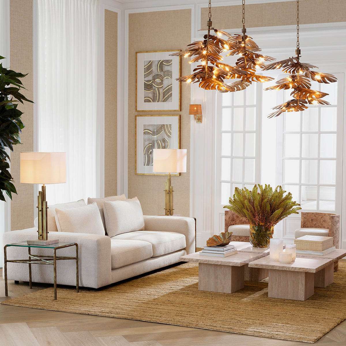 Brass Side Table Xandria | Cabothousefurniture.com