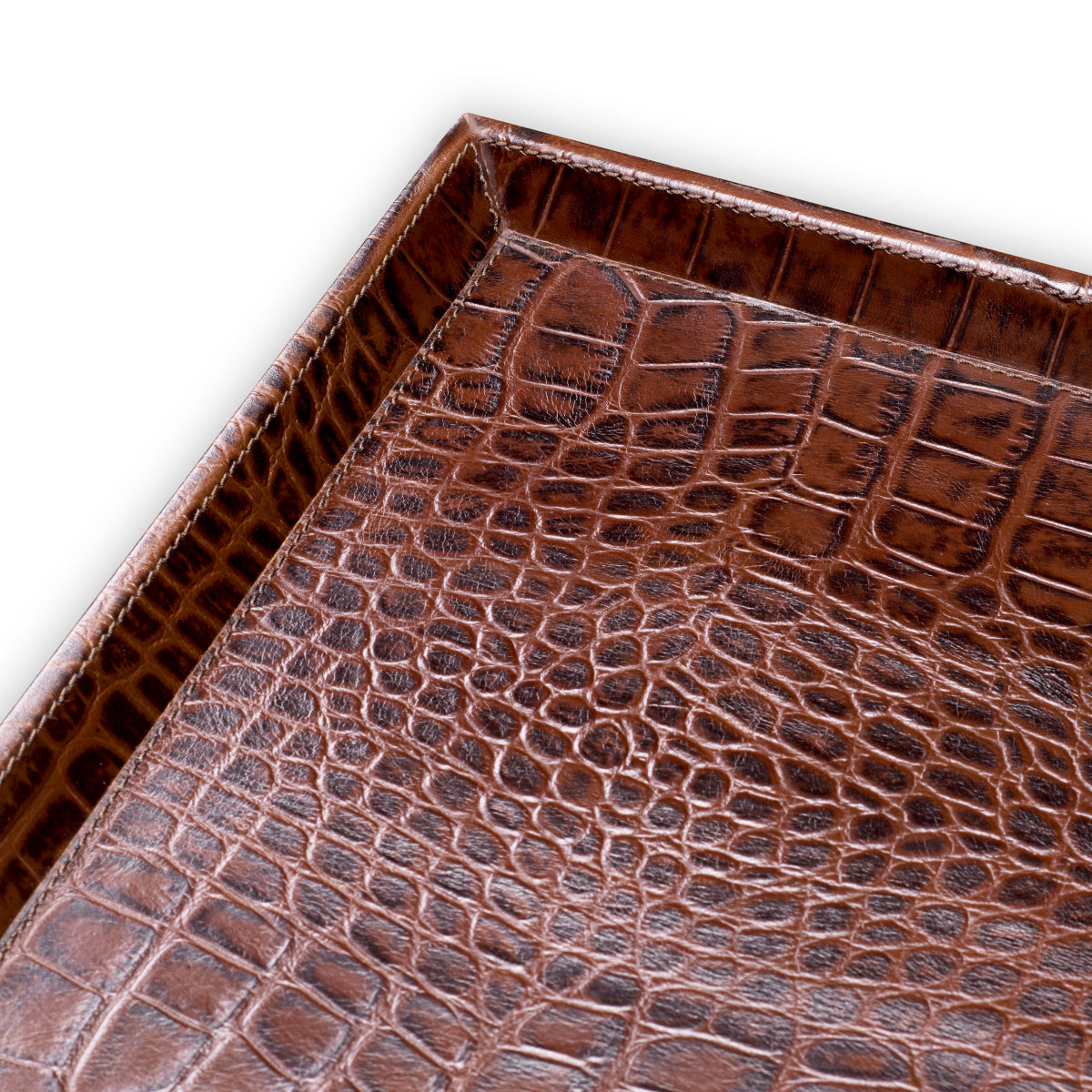 Croco Leather Trays (2) Scaleo | Cabothousefurniture.com