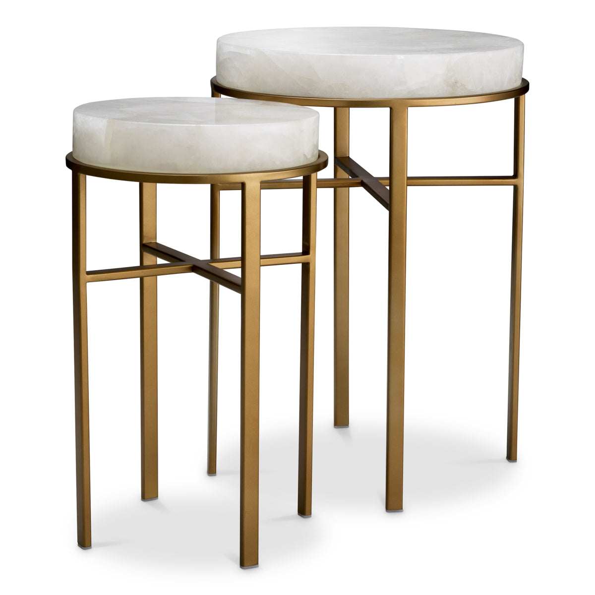 Crystal Round Side Tables (2) Hoxton | Cabothousefurniture.com