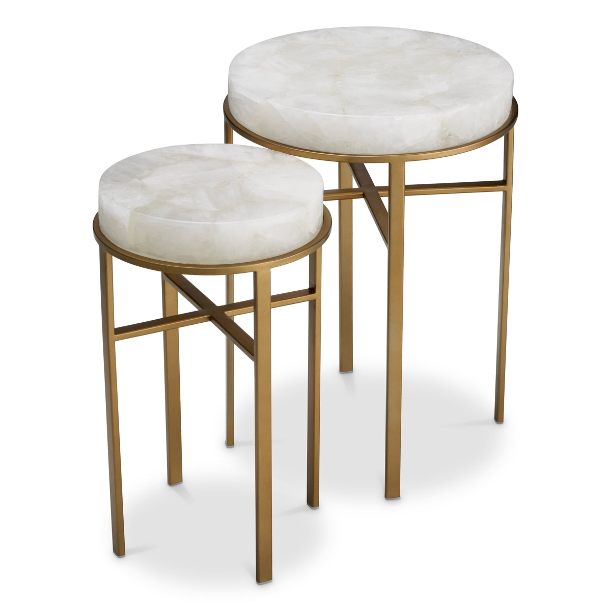 Crystal Round Side Tables (2) Hoxton | Cabothousefurniture.com
