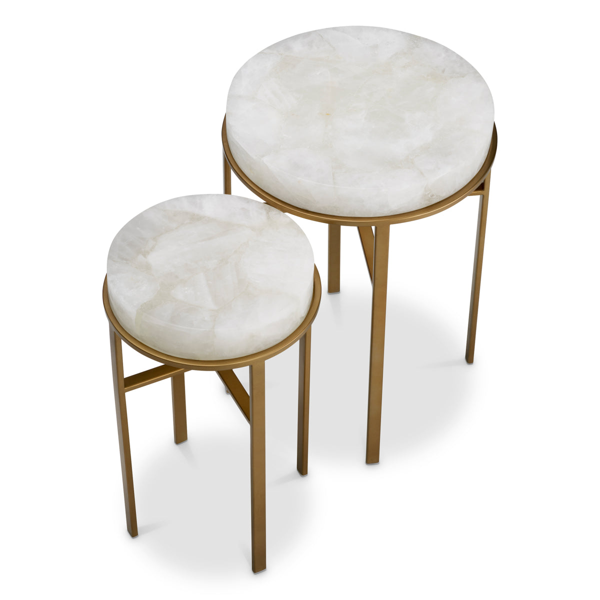 Crystal Round Side Tables (2) Hoxton | Cabothousefurniture.com