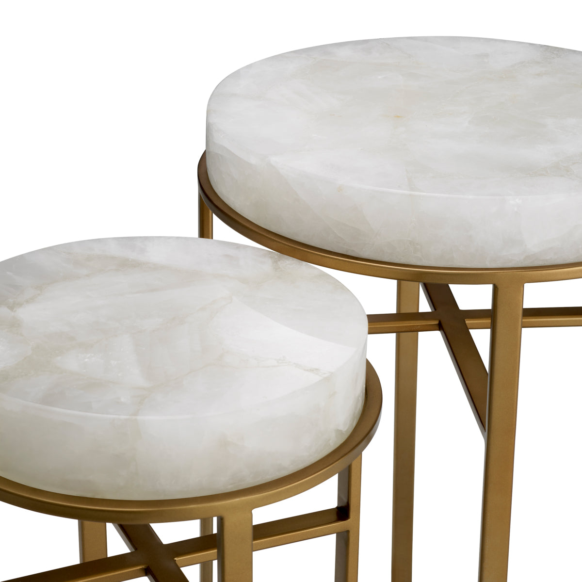 Crystal Round Side Tables (2) Hoxton | Cabothousefurniture.com