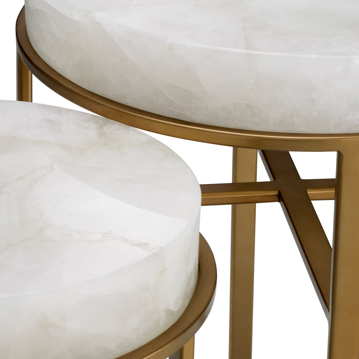 Crystal Round Side Tables (2) Hoxton | Cabothousefurniture.com