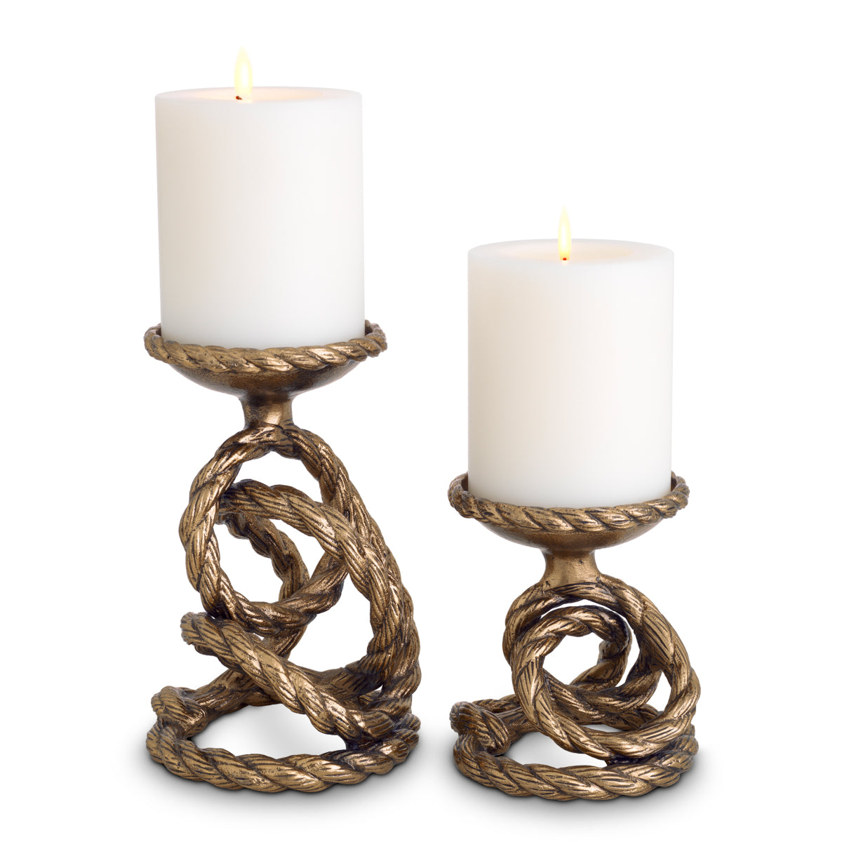 Antique Brass Candle Holder Corwyn (2) | Cabothousefurniture.com