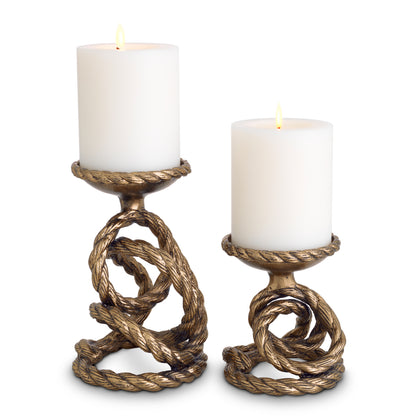 Antique Brass Candle Holder Corwyn (2) | Cabothousefurniture.com