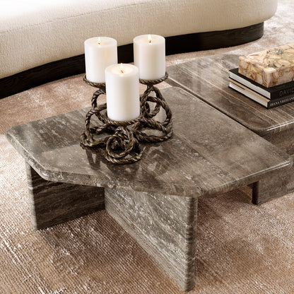 Antique Brass Candle Holder Corwyn (2) | Cabothousefurniture.com