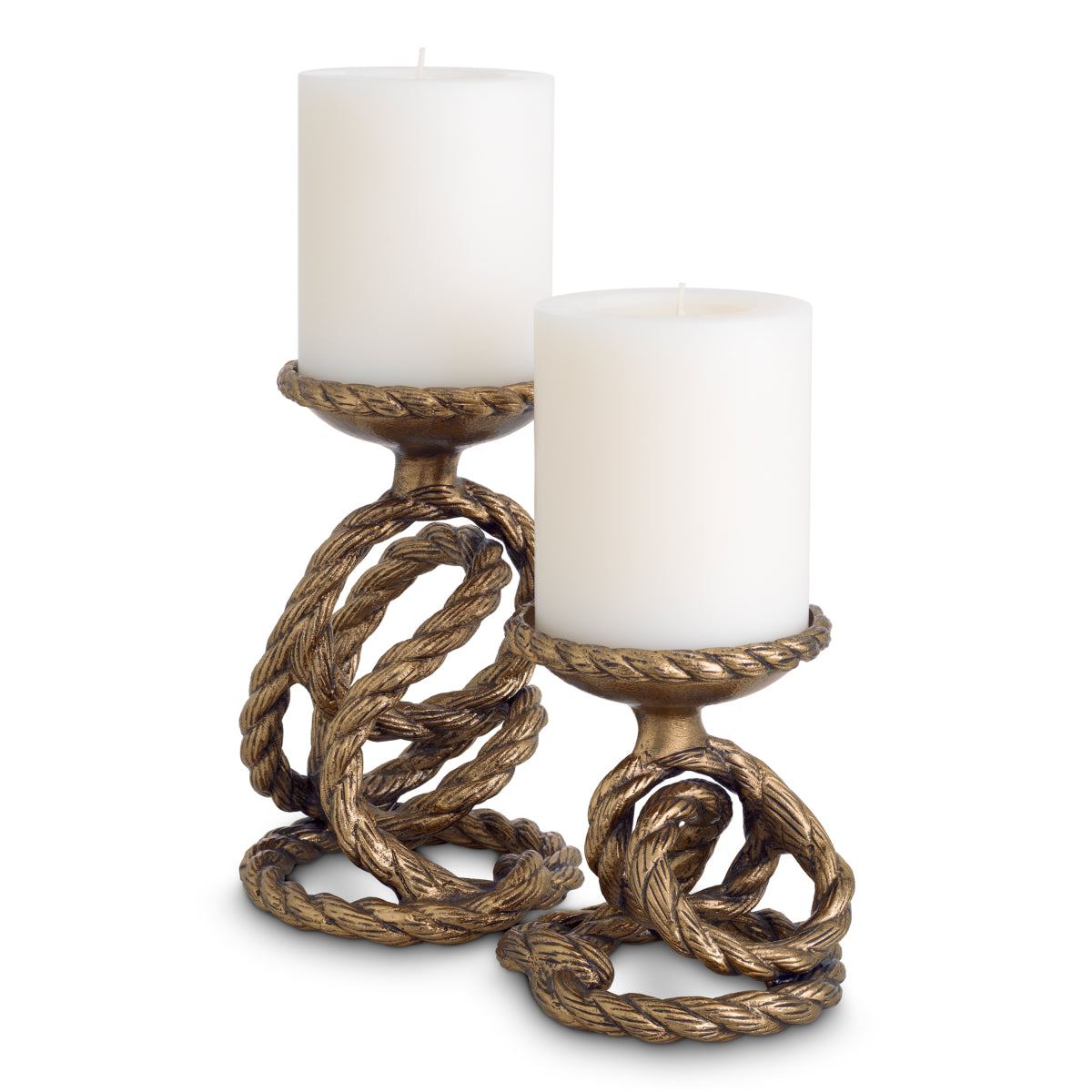 Antique Brass Candle Holder Corwyn (2) | Cabothousefurniture.com