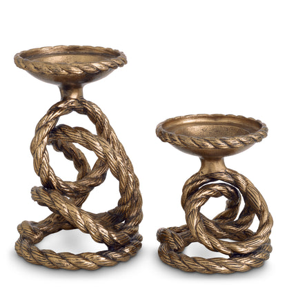 Antique Brass Candle Holder Corwyn (2) | Cabothousefurniture.com