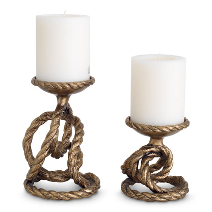 Antique Brass Candle Holder Corwyn (2) | Cabothousefurniture.com