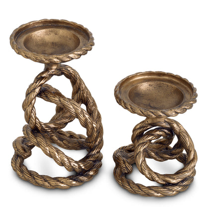Antique Brass Candle Holder Corwyn (2) | Cabothousefurniture.com
