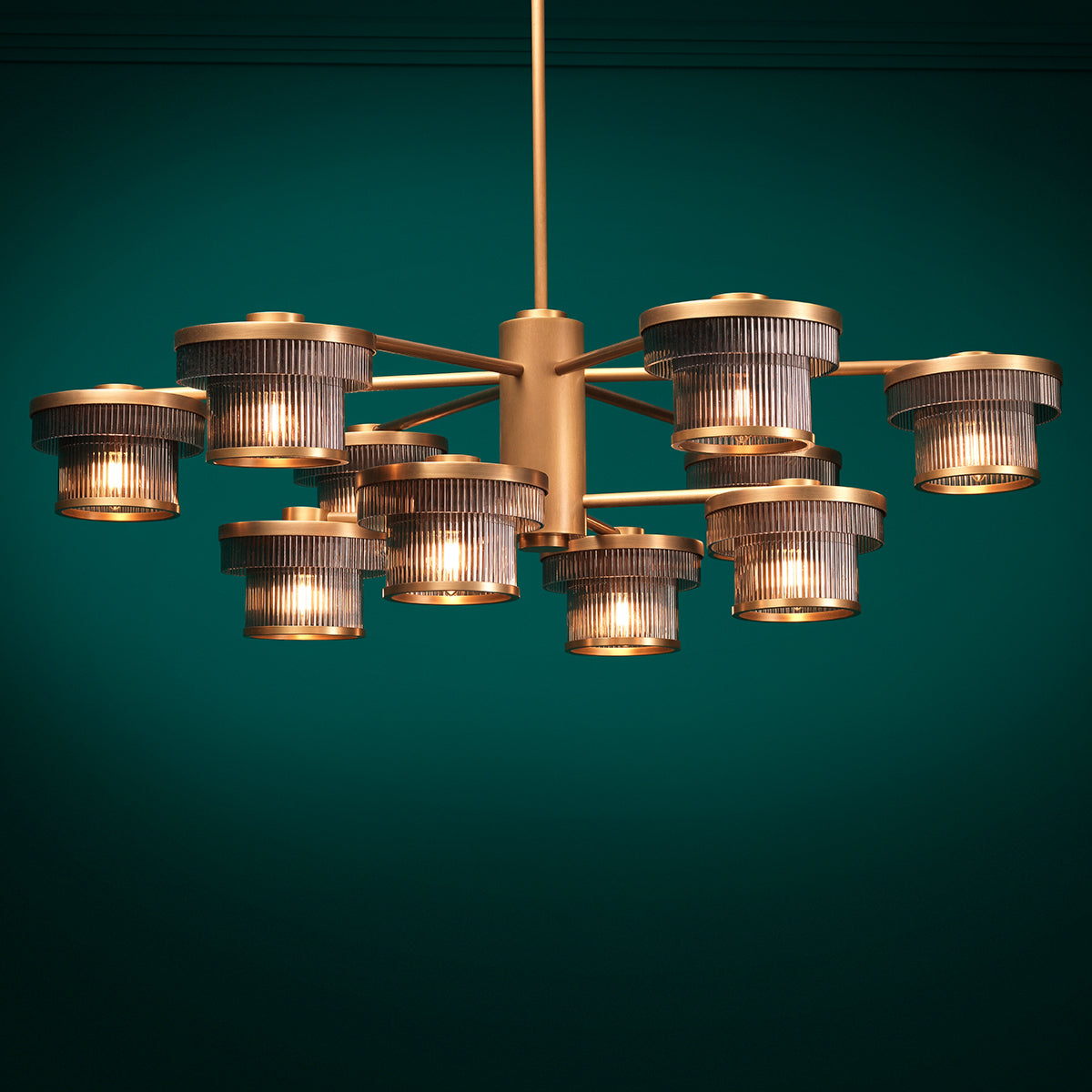 Ribbed Glass Chandelier Andromeda | Cabotfurniture.com