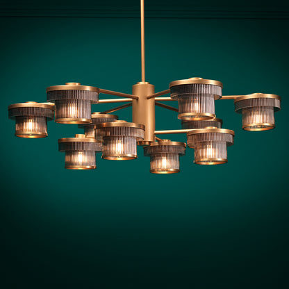 Ribbed Glass Chandelier Andromeda | Cabotfurniture.com