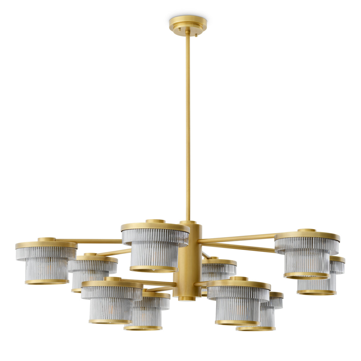 Ribbed Glass Chandelier Andromeda | Cabotfurniture.com