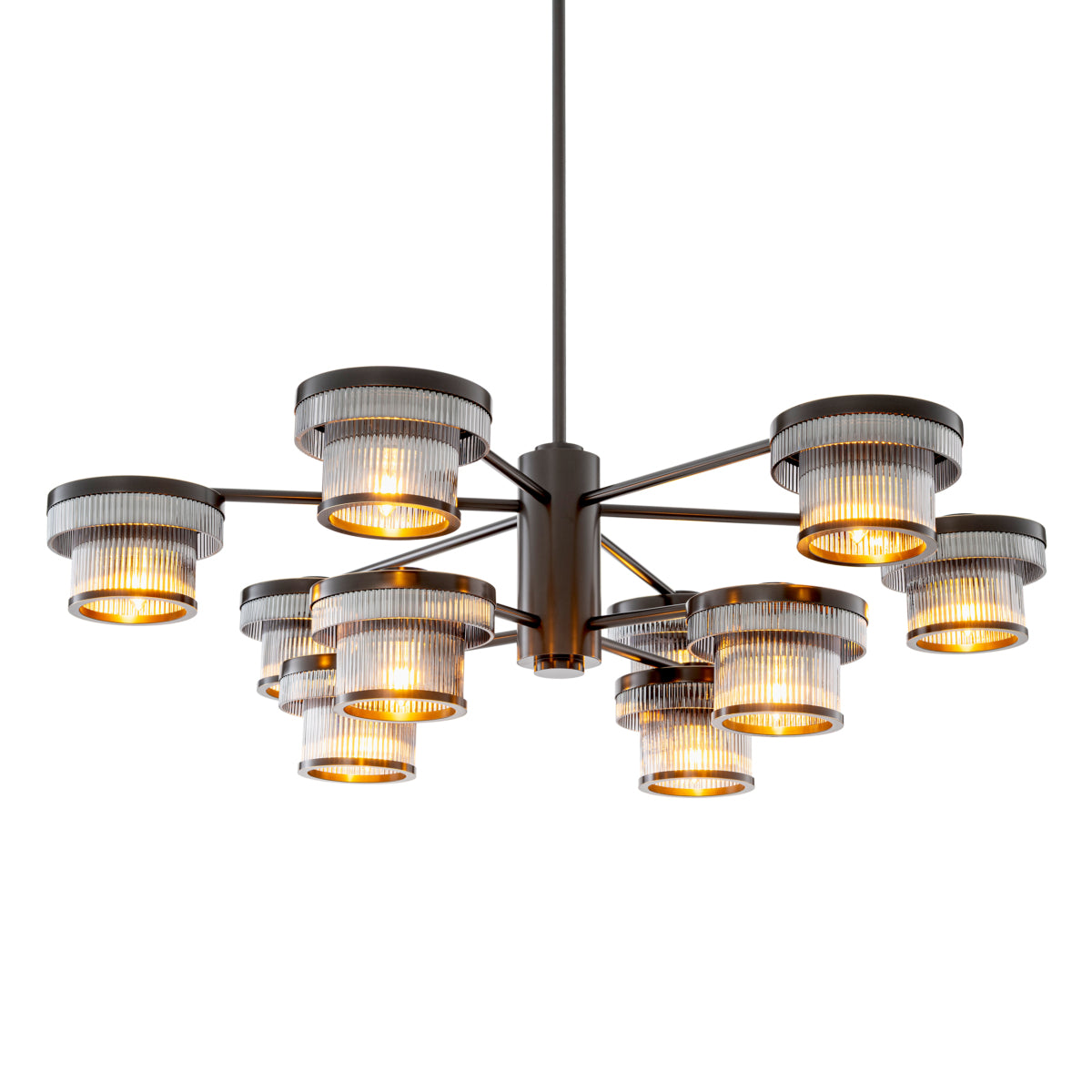 Ribbed Glass Chandelier Andromeda | Cabotfurniture.com