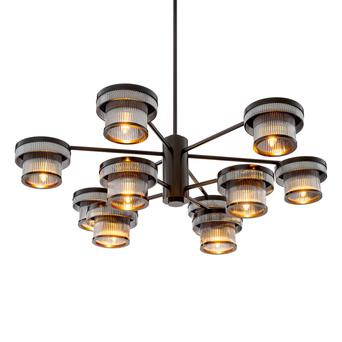 Ribbed Glass Chandelier Andromeda | Cabotfurniture.com
