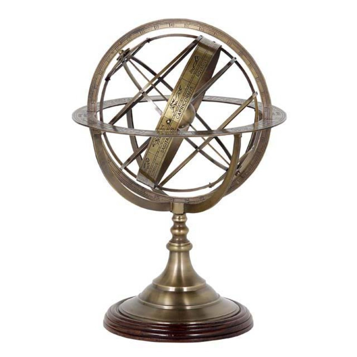 Antique Brass Globe L | Cabothousefurniture.com