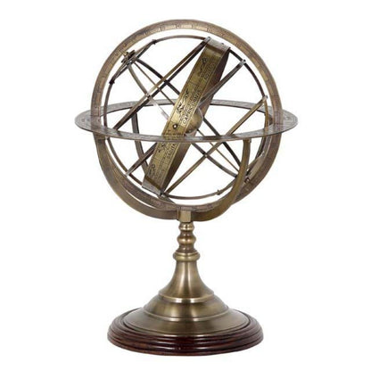 Antique Brass Globe L | Cabothousefurniture.com