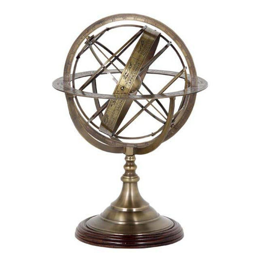 Antique Brass Globe L | Cabothousefurniture.com