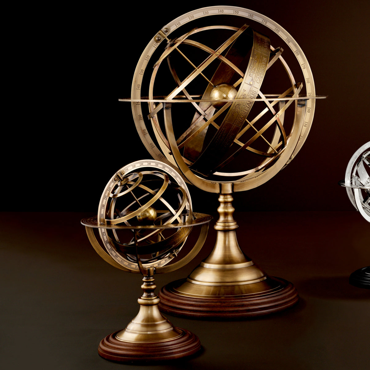 Antique Brass Globe | Cabot House Furniture