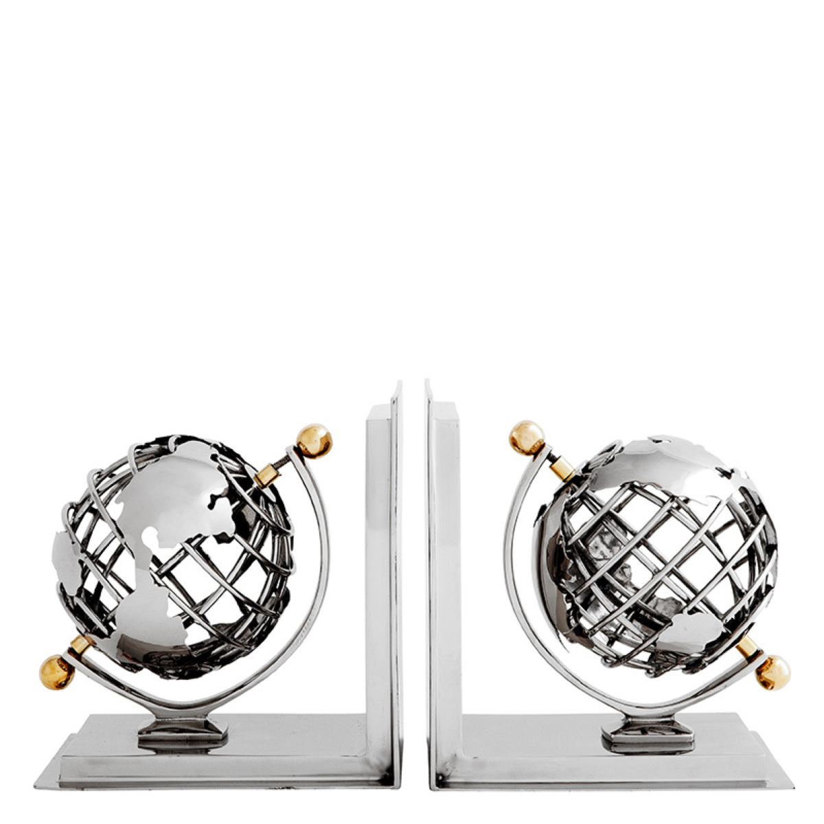 Metal Bookend Set (2) Globe | Cabothousefurniture.com