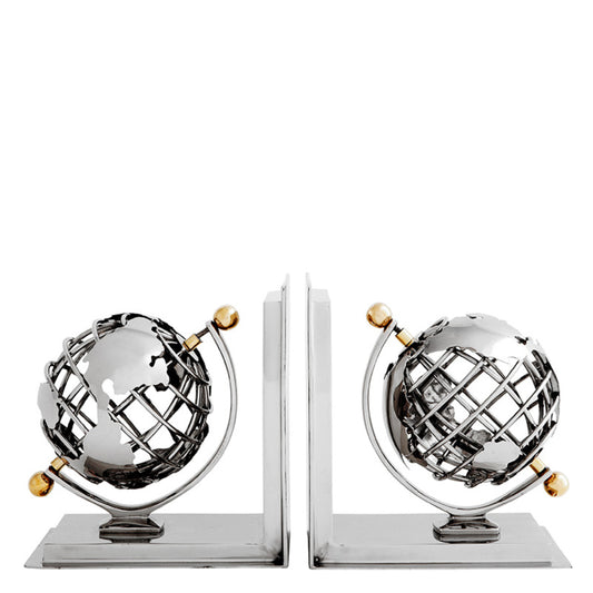 Metal Bookend Set (2) Globe | Cabothousefurniture.com