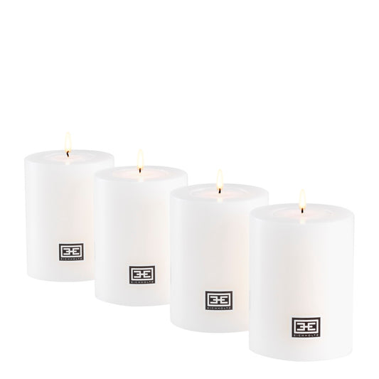 White Artificial Set (4) Candles | Cabothousefurniture.com