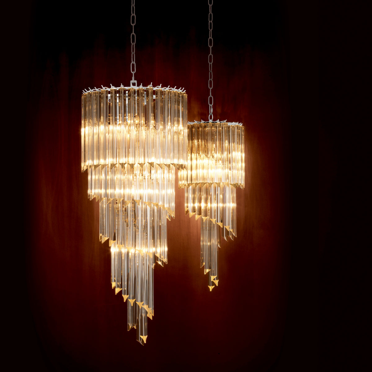 Tapered Glass Chandelier Trapani | Cabothousefurniture.com