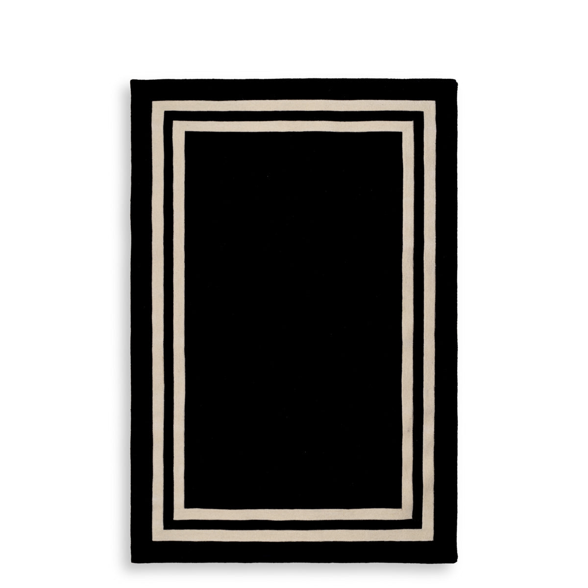 Black Wool Carpet  6'5" x 10' Celeste | Cabothousefurniture.com