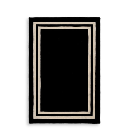 Black Wool Carpet  6'5" x 10' Celeste | Cabothousefurniture.com