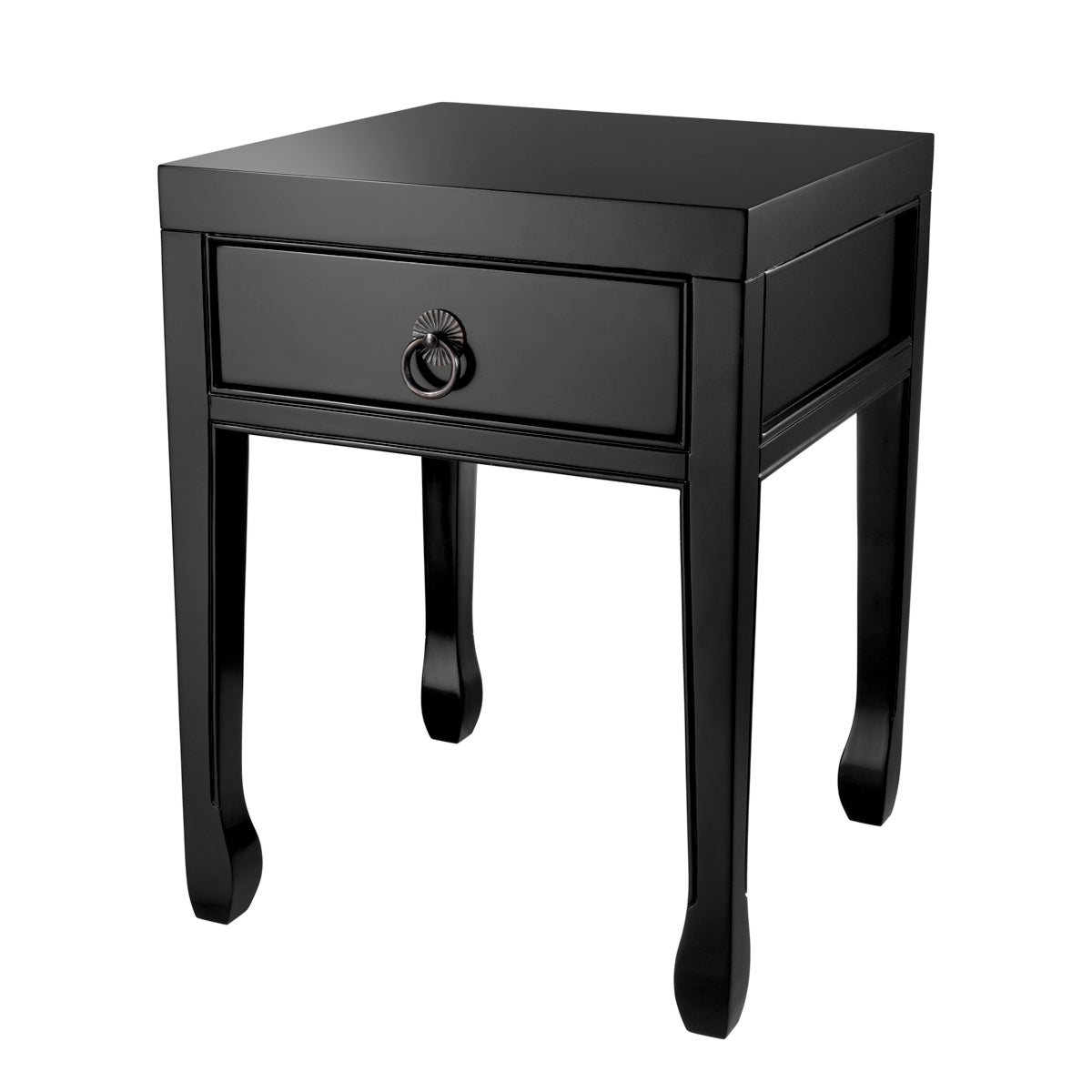 Black Birch Low Side Table Chinese | Cabothousefurniture.com