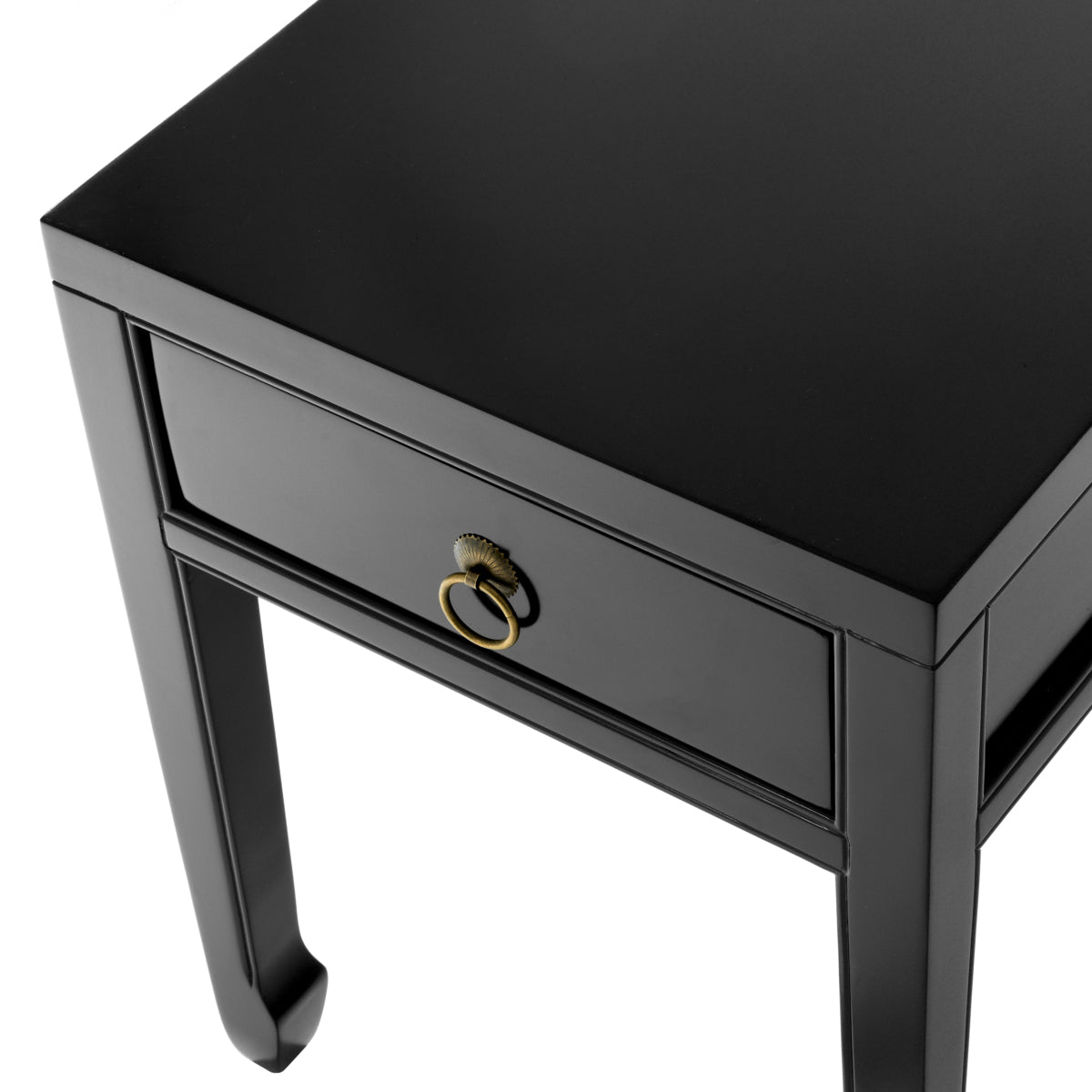 Black Birch Low Side Table Chinese | Cabothousefurniture.com