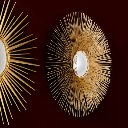 Gold Sunburst Mirror L Solaris | Cabothousefurniture.com