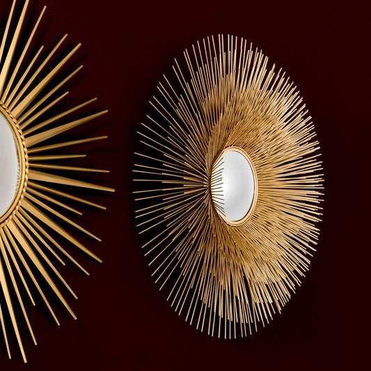 Gold Sunburst Mirror L Solaris | Cabothousefurniture.com