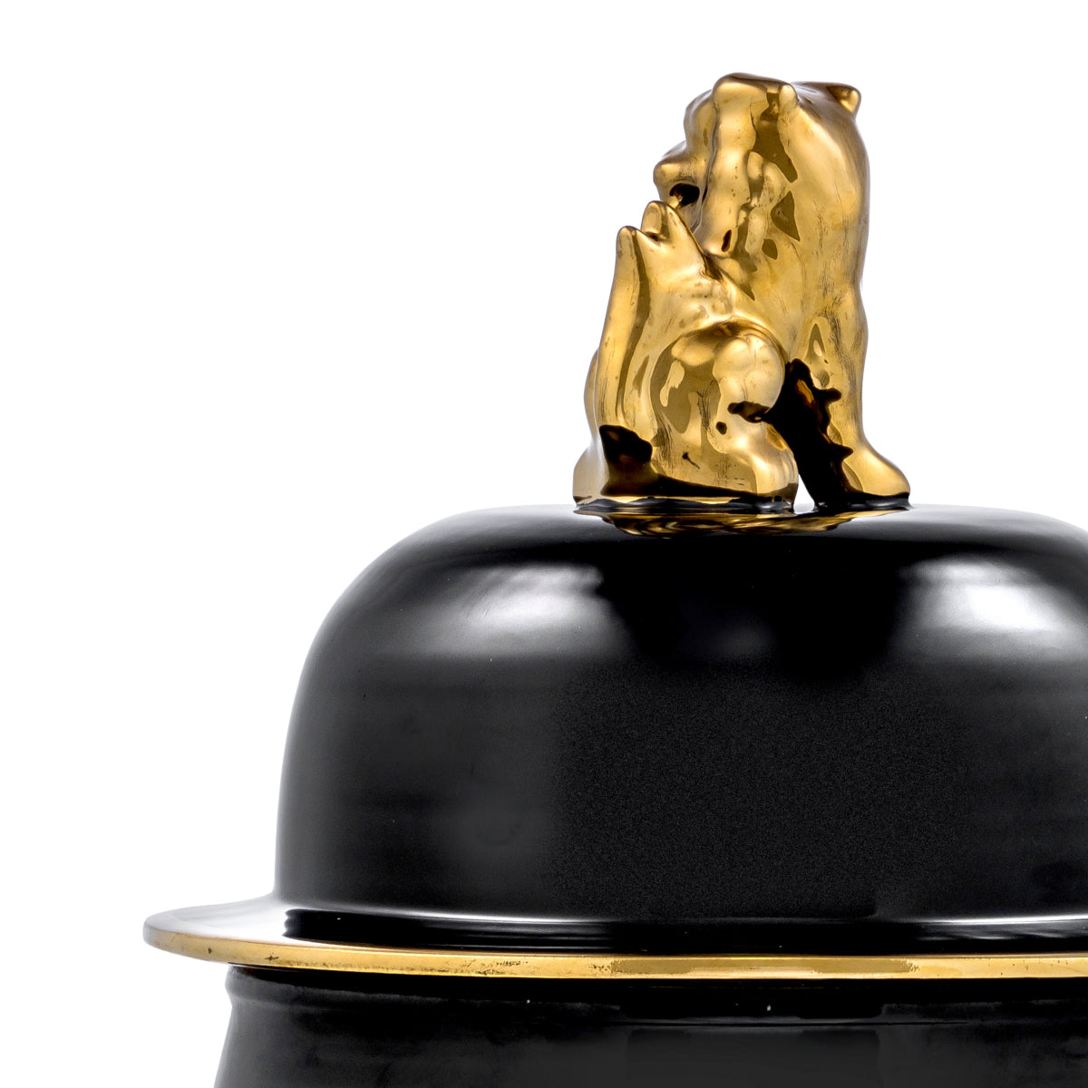 Black Porcelain Vase L Golden Dragon | Cabothousefurniture.com