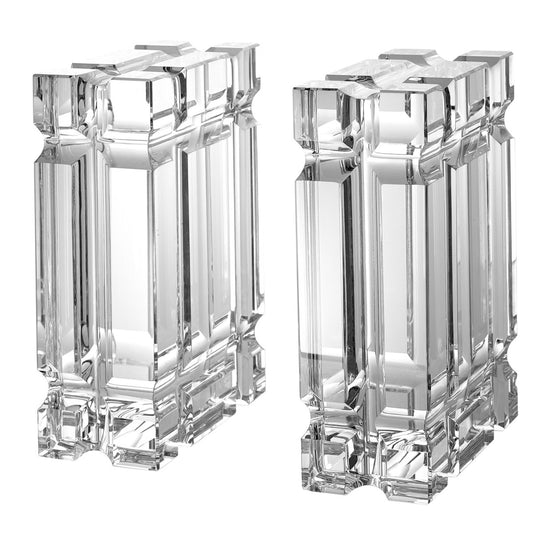 Crystal Glass Bookends (2) Linea | Cabothousefurniture.com