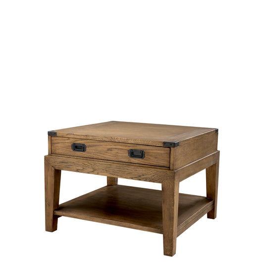 Oak Wooden Side Table Military | Cabothousefurniture.com