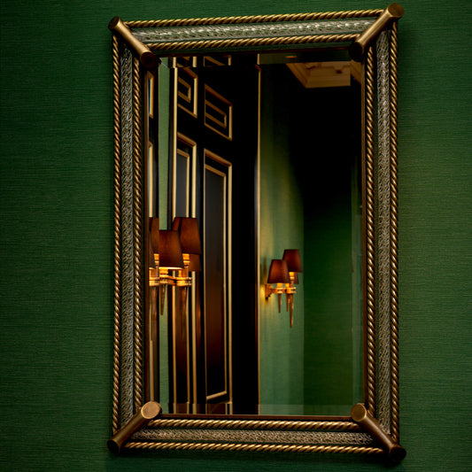 Rectangular Brass Finish Mirror Civita | Cabothousefurniture.com