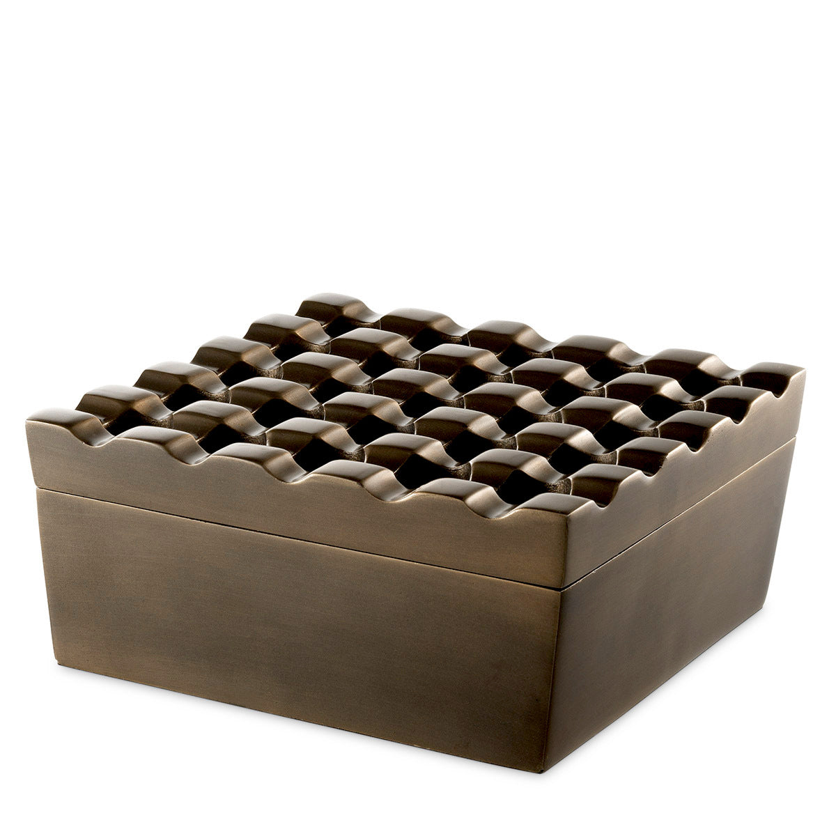 Square Brass Ashtray Deluxe | Cabothousefurniture.com