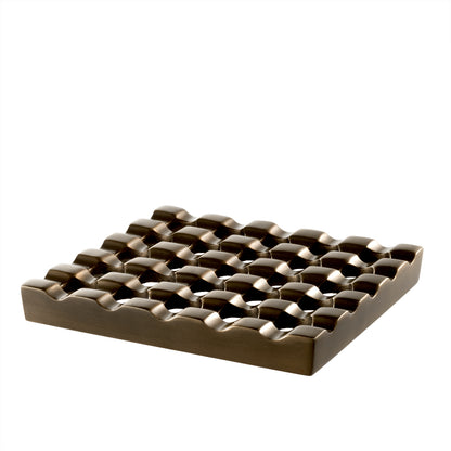 Square Brass Ashtray Deluxe | Cabothousefurniture.com