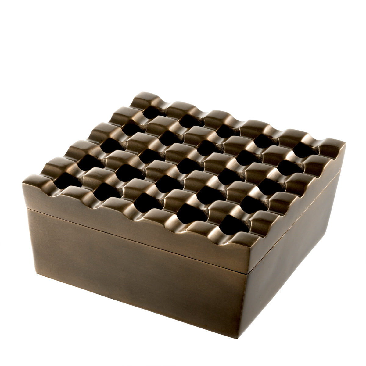 Square Brass Ashtray Deluxe | Cabothousefurniture.com