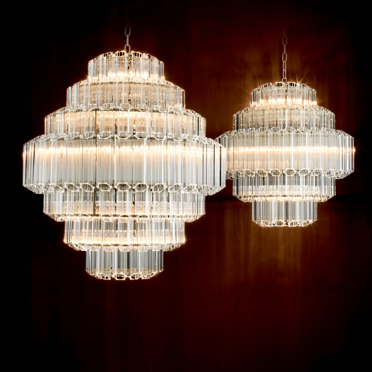 Cascading Bevelled Glass Chandelier Vittoria