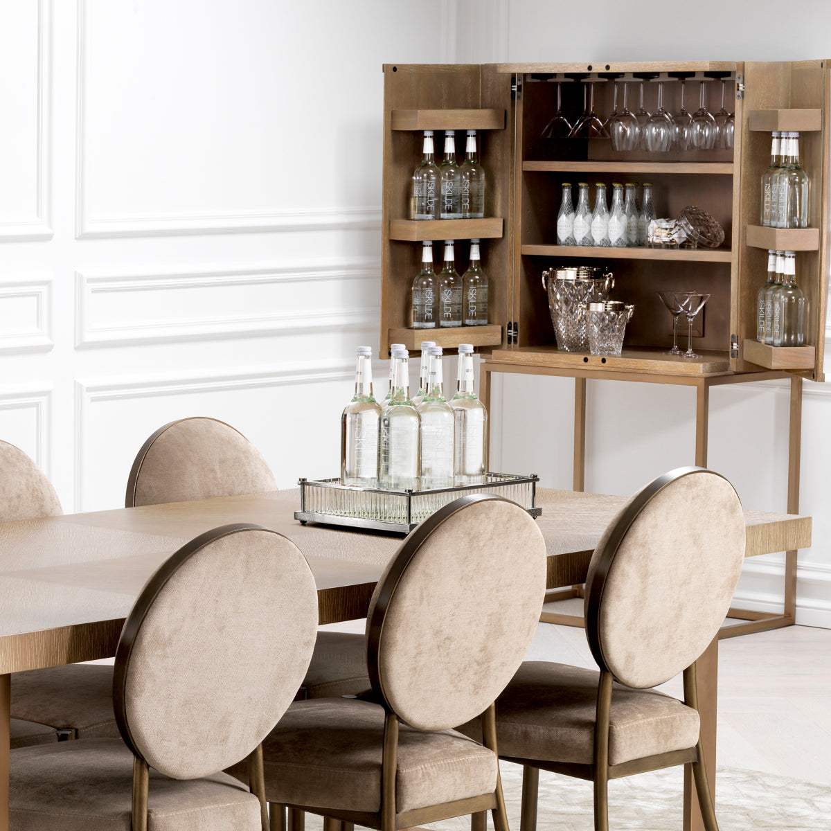 Mirror Bottom Rectangular Tray Cora | Cabothousefurniture.com