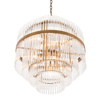 Glass Tiered Chandelier East