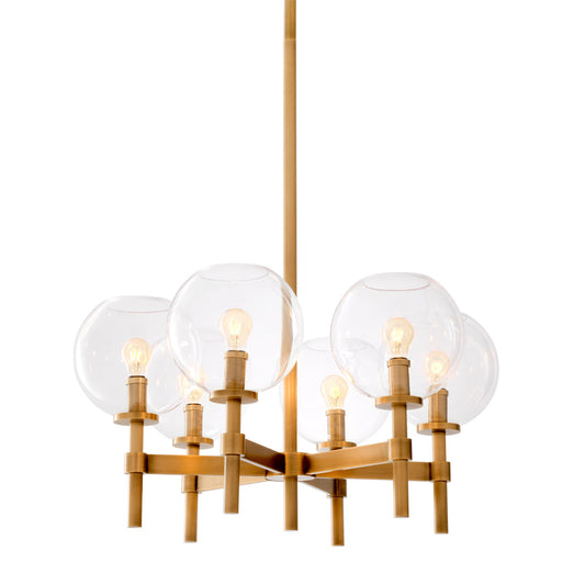 Brass Globe Chandelier S Jade | Cabothousefurniture.com