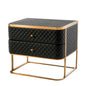 Black Leather Side Table Monfort