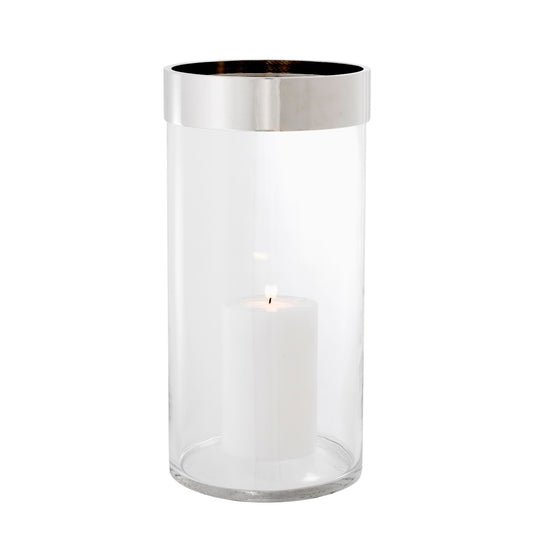 Silver Glass Hurricane L Vertex | Cabothousefurniture.com