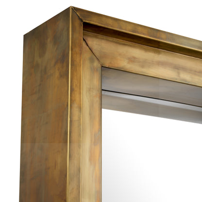 Vintage Brass Rectangular Mirror Magenta