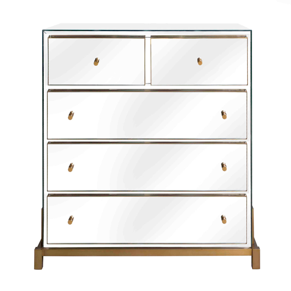 5 Drawer Mirror Glass Dresser Clarington | Cabothousefurniture.com
